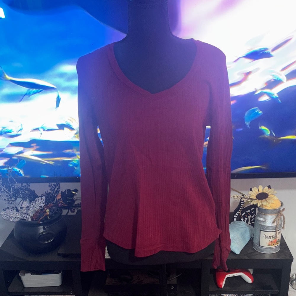 Falls Creek Women's Deep Red Long Sleeve Top
